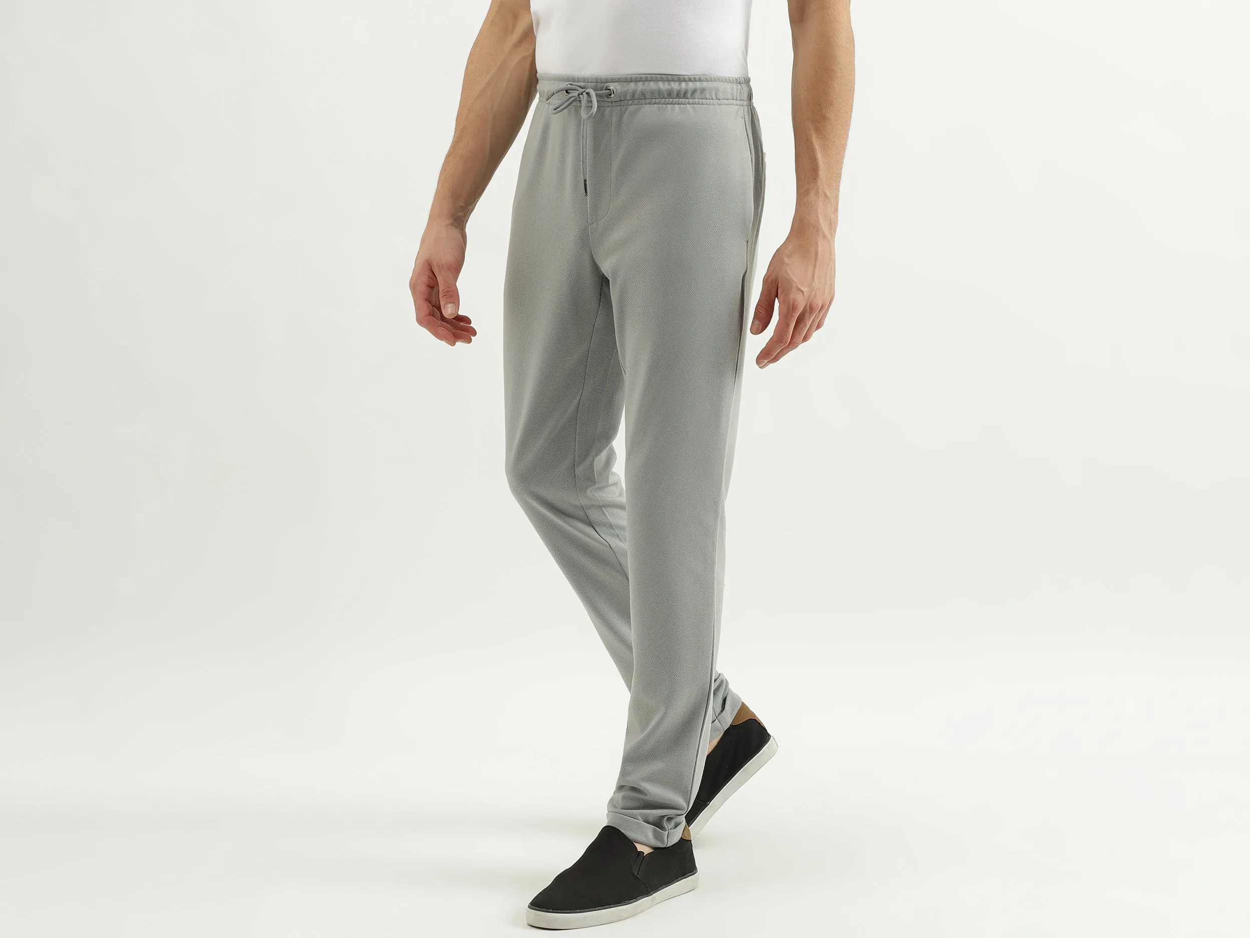 Self Design Slim Fit Trackpants