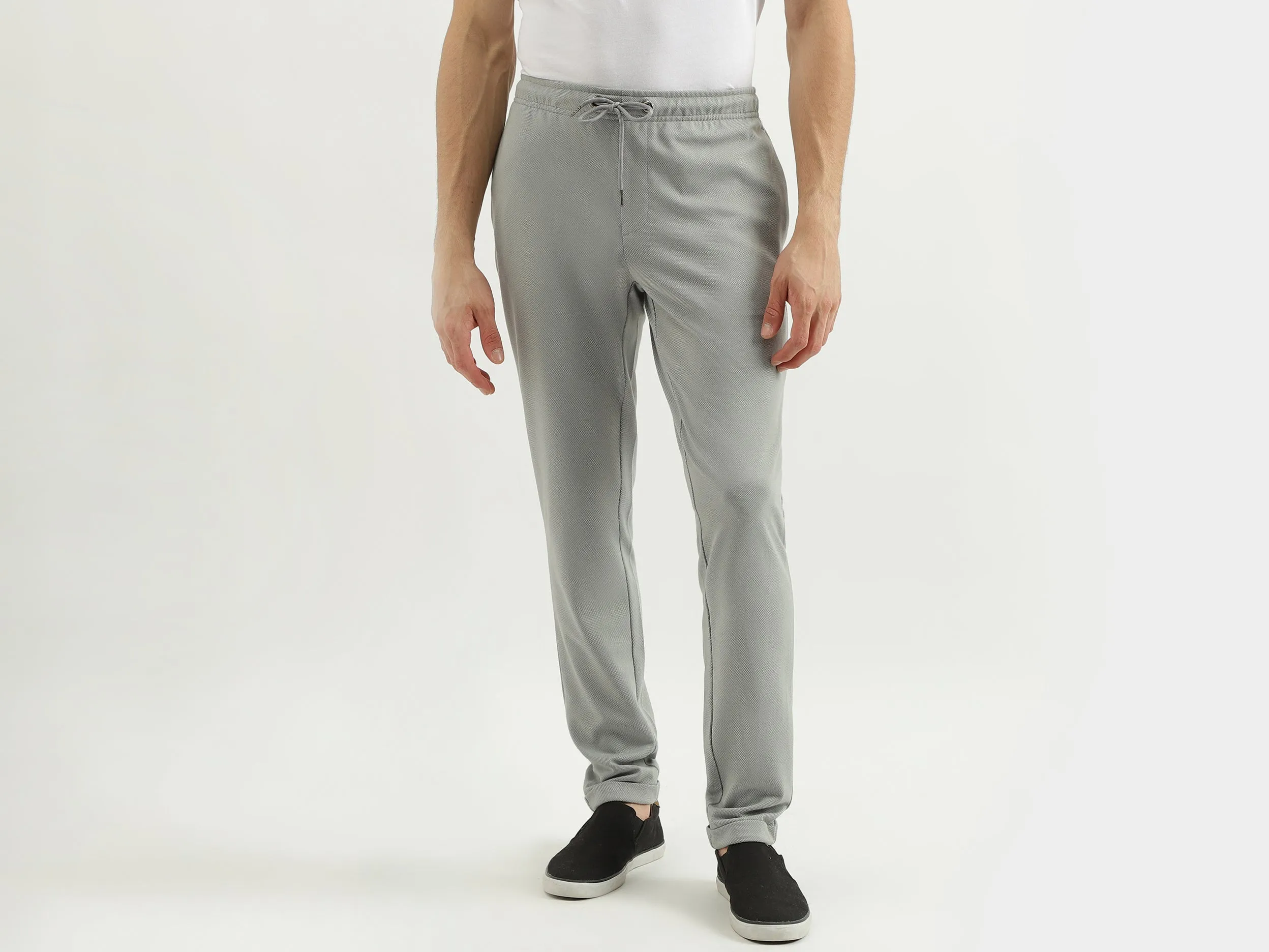 Self Design Slim Fit Trackpants