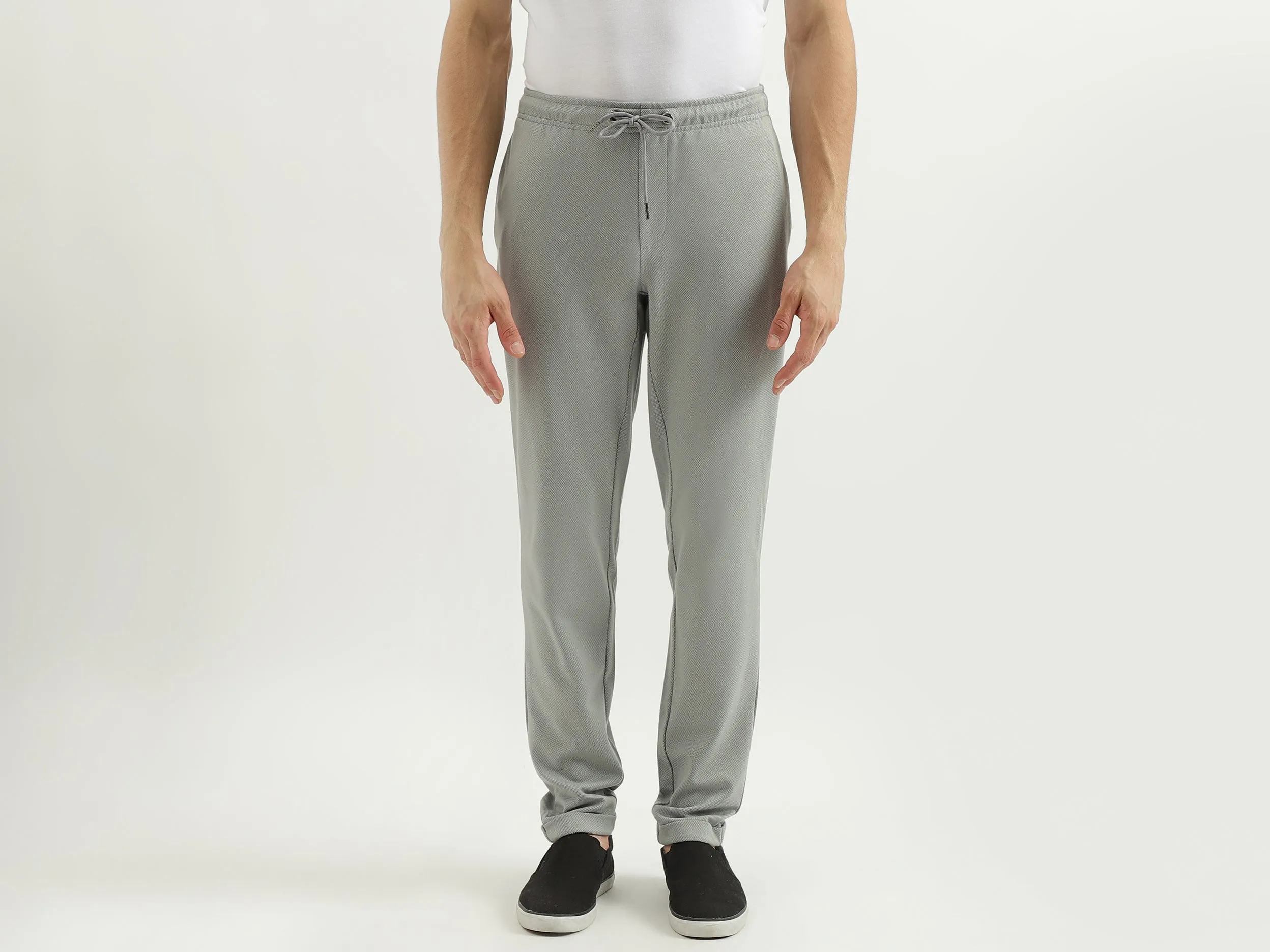 Self Design Slim Fit Trackpants