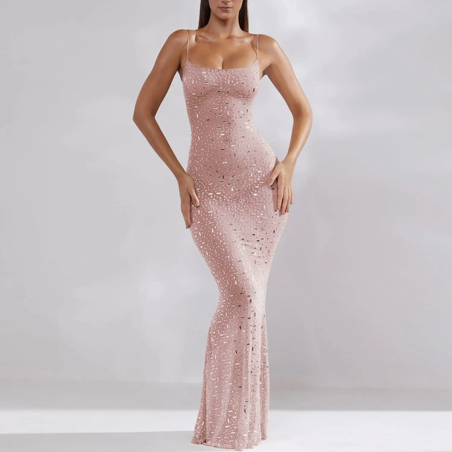 Sexy Bright Diamond Mermaid Long Party Dresses