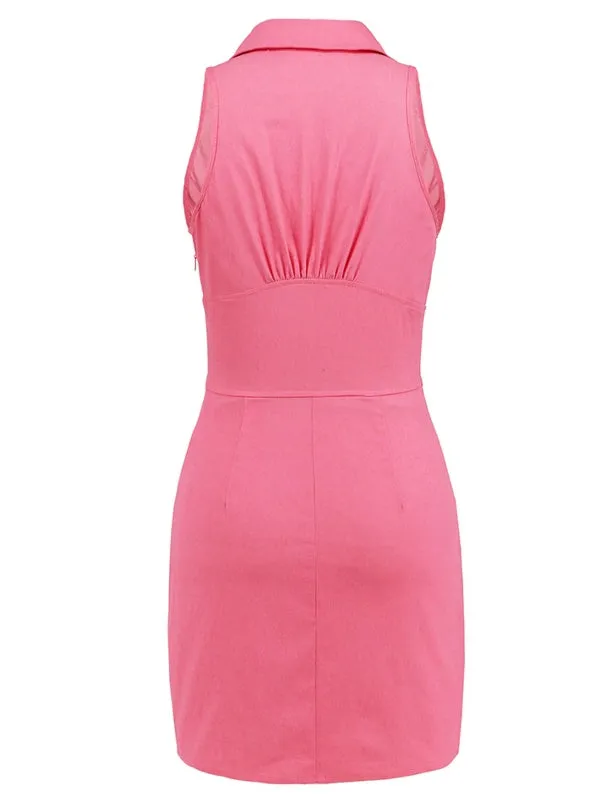 Sexy Sleeveless Ladies V Neck Solid Thin Dresses
