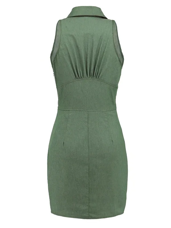 Sexy Sleeveless Ladies V Neck Solid Thin Dresses