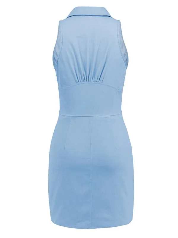 Sexy Sleeveless Ladies V Neck Solid Thin Dresses