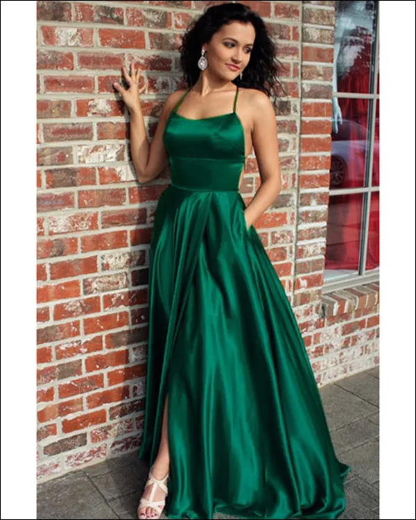 Sexy Spaghetti Straps Dark Red Prom Dresses 2018 Split Side Long Party Gowns Evening
