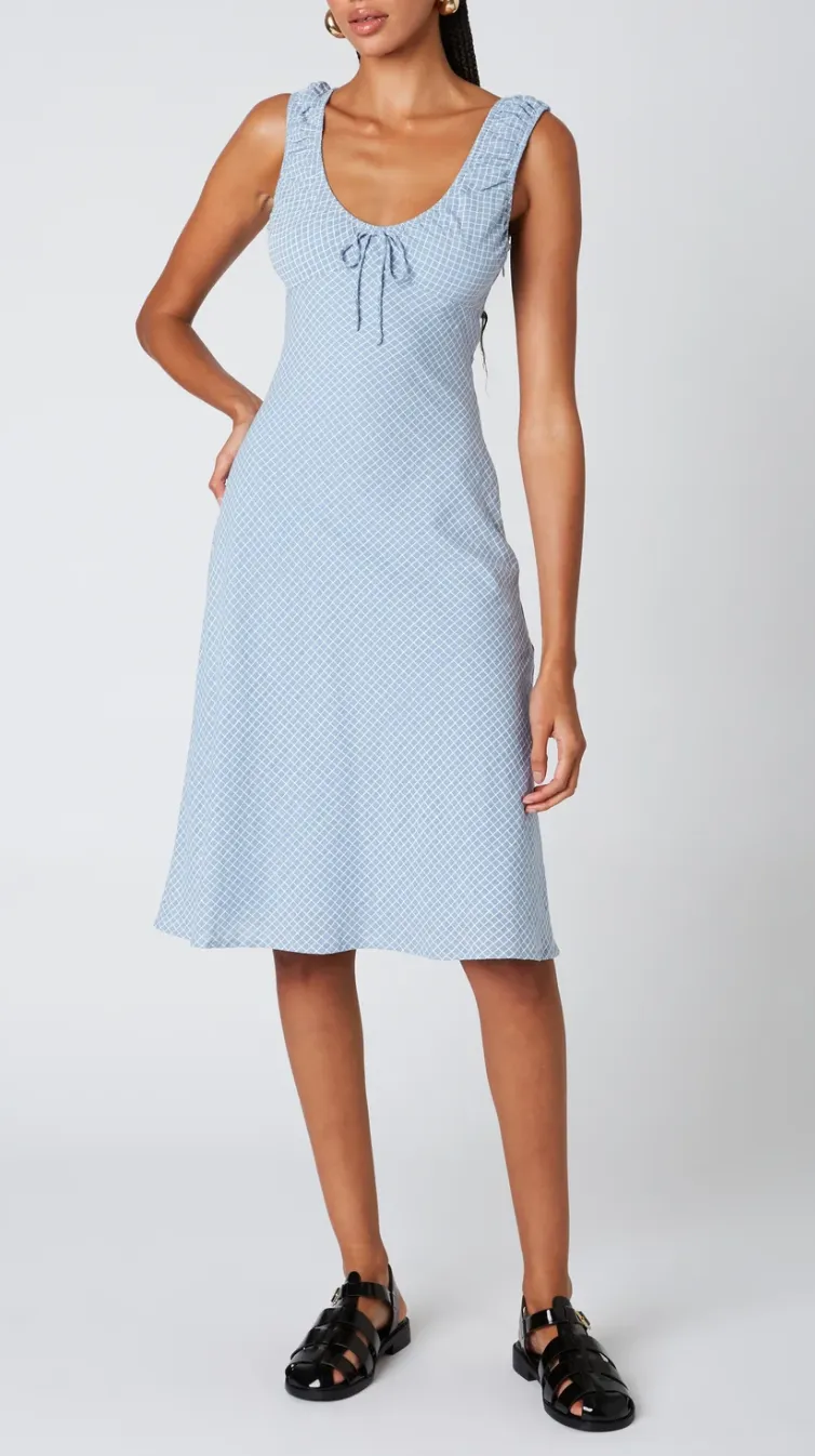 Short Sleeve Bias Midi Dress