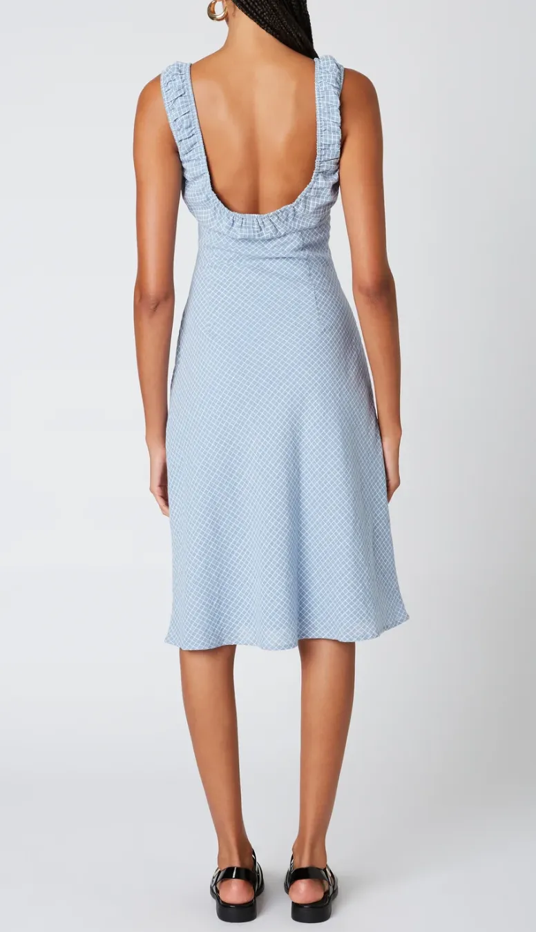 Short Sleeve Bias Midi Dress