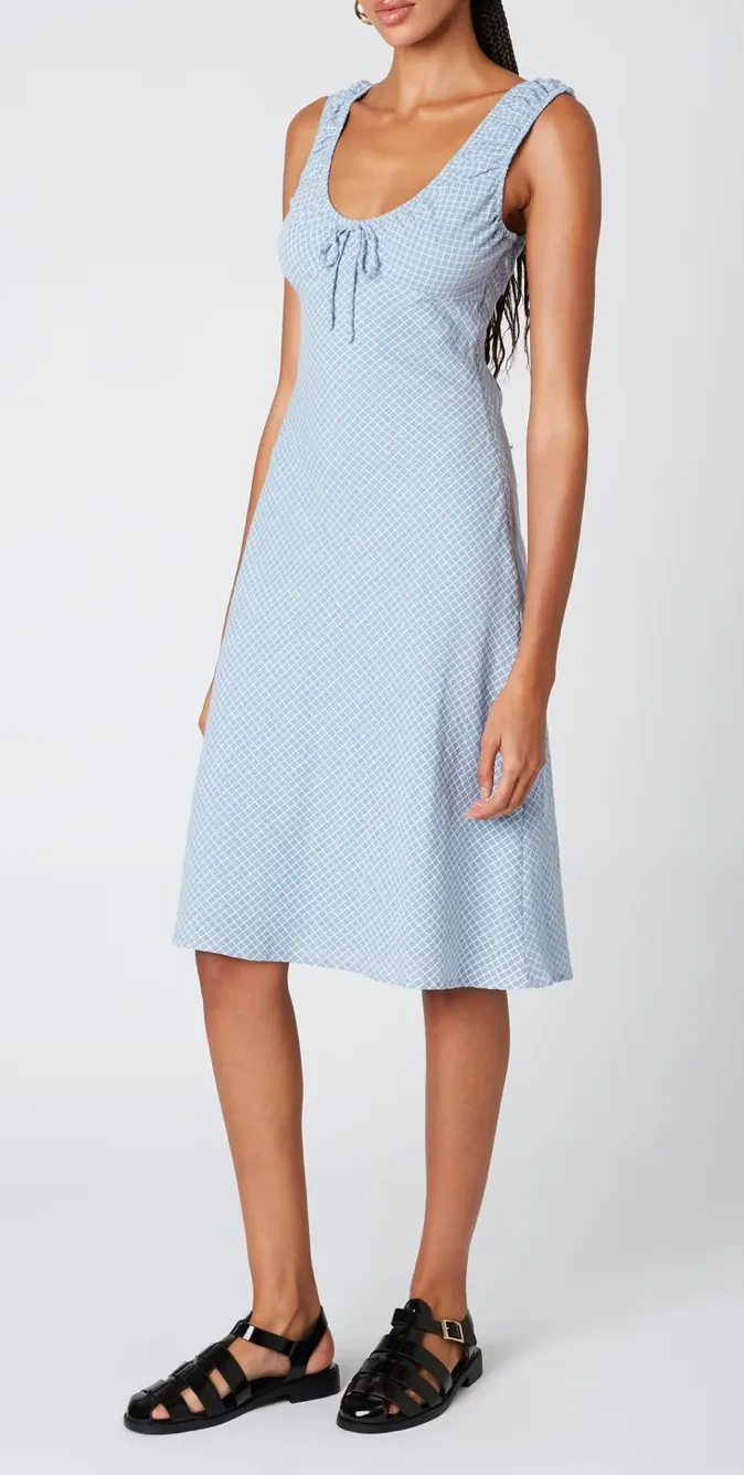 Short Sleeve Bias Midi Dress