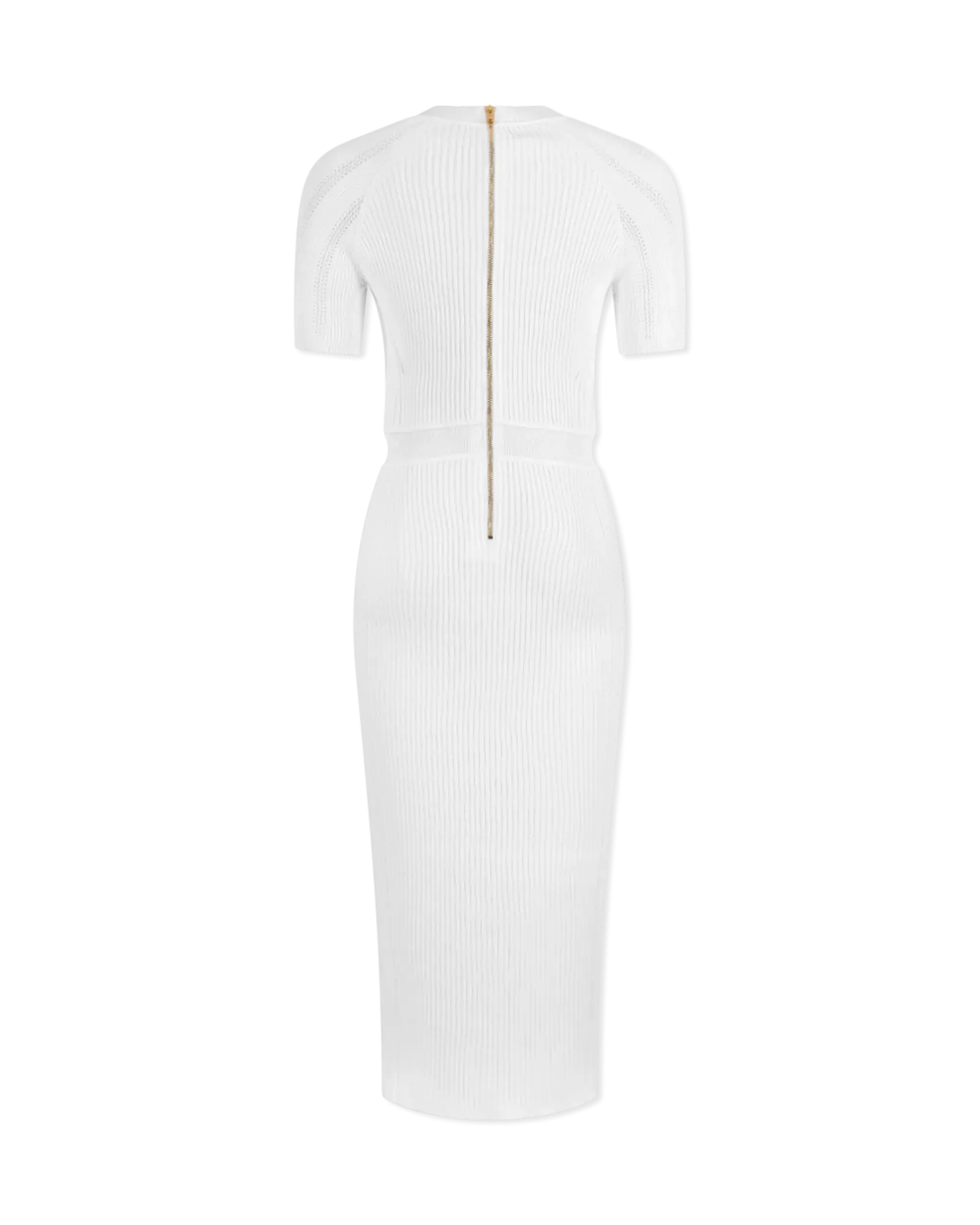 Short Sleeve Ribbed Knit Midi Dress