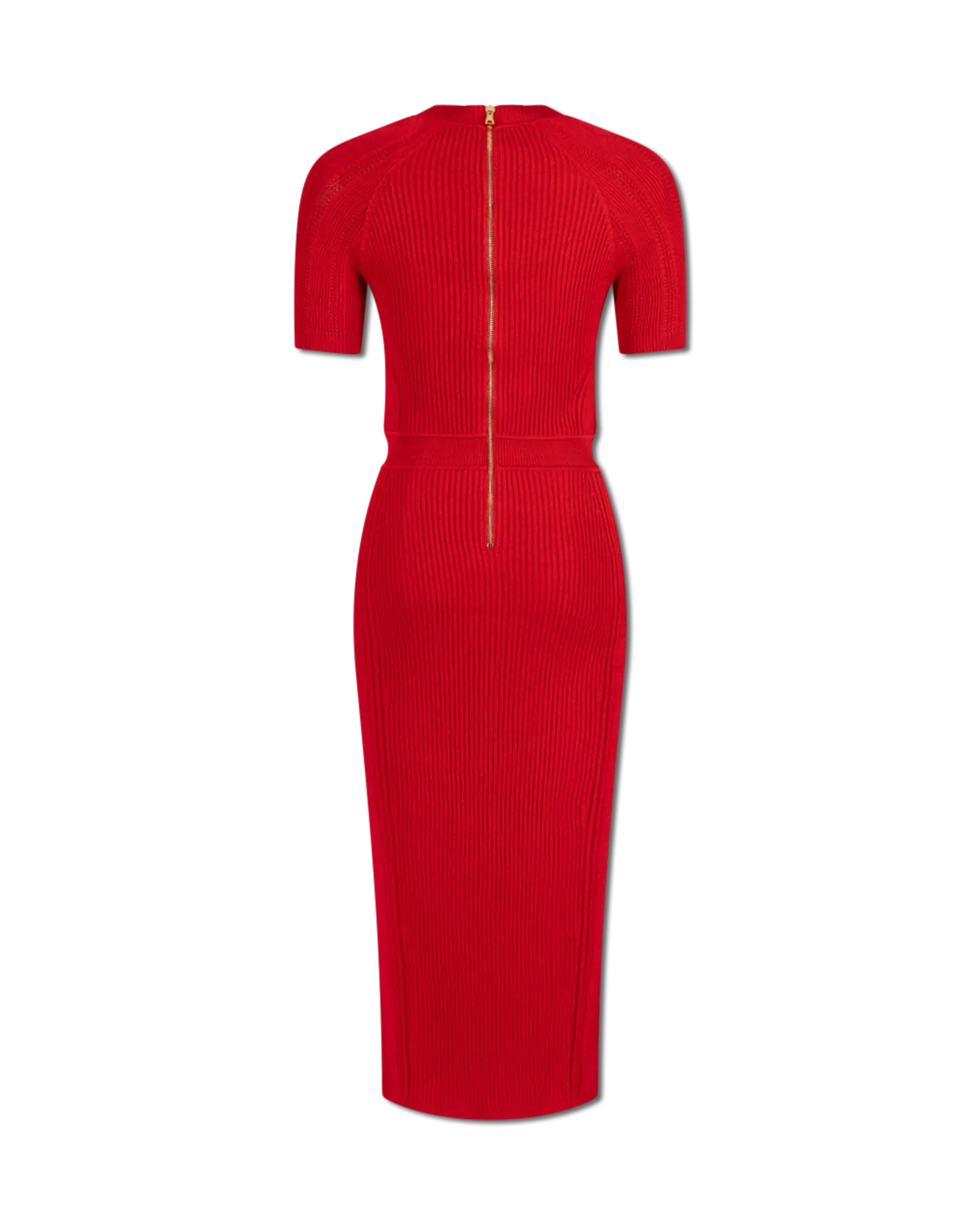 Short Sleeve Ribbed Knit Midi Dress