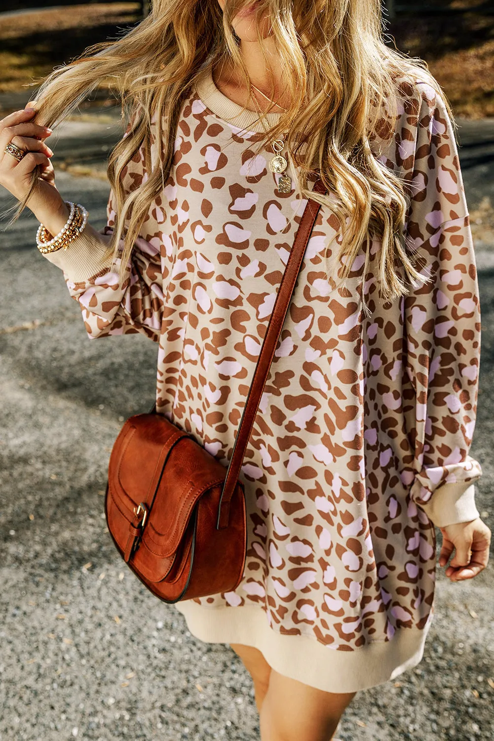 Side Pockets Long Sleeve Mini Dress
