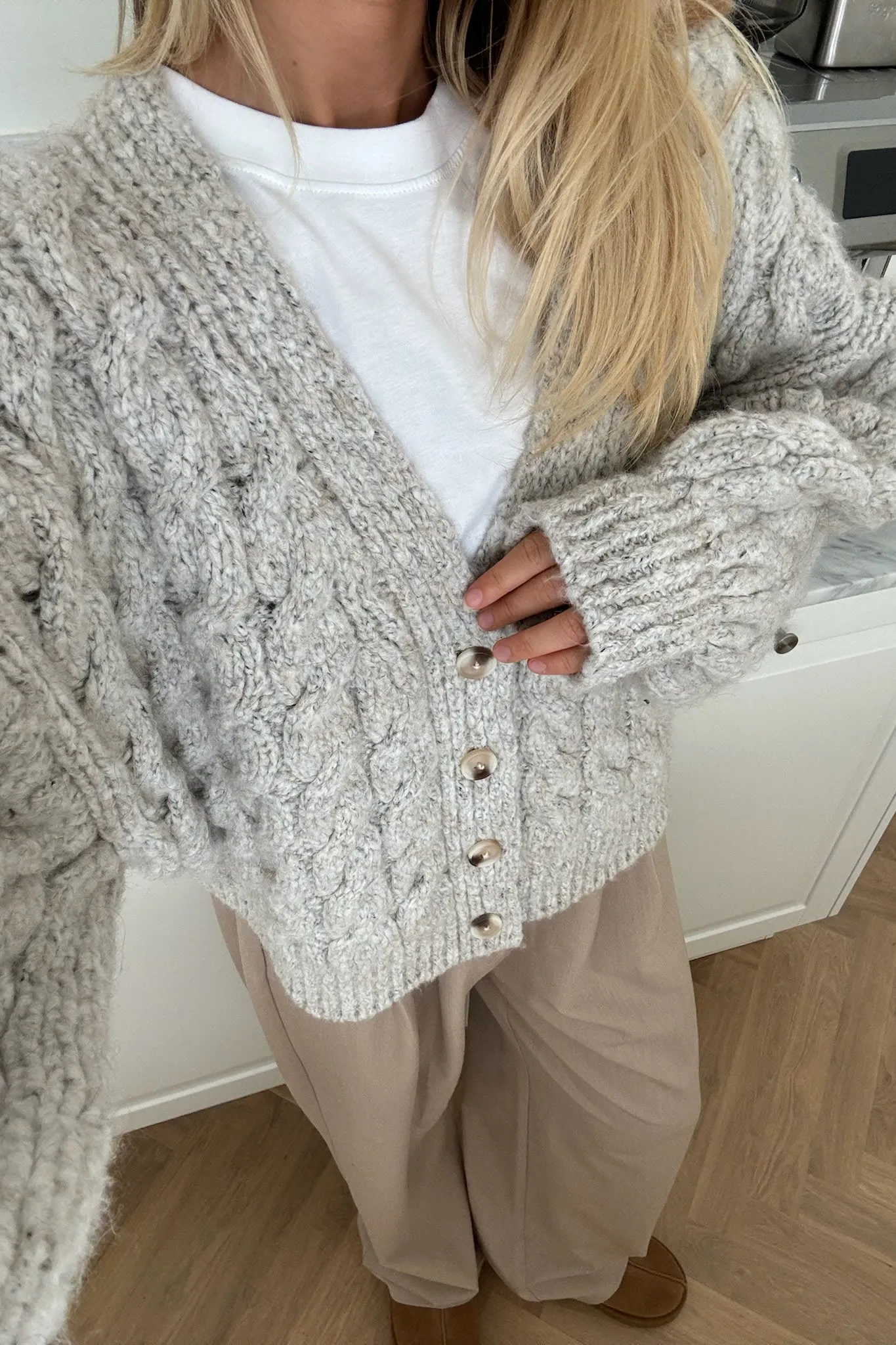 SiggaIC Cardigan - Lysegrå