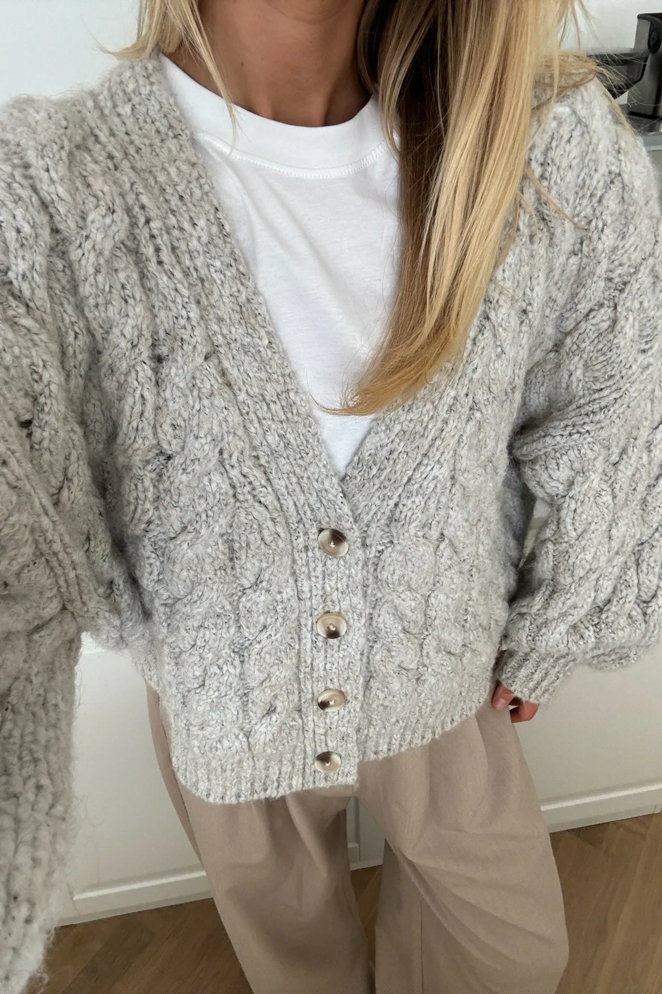 SiggaIC Cardigan - Lysegrå