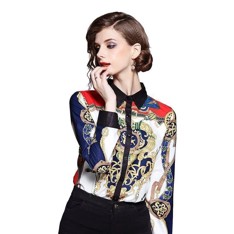 Silk Blouse Women Runway Fashion Blouse
