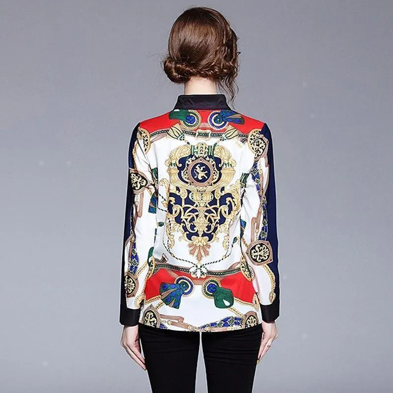 Silk Blouse Women Runway Fashion Blouse