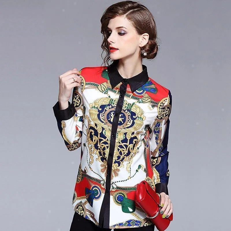 Silk Blouse Women Runway Fashion Blouse