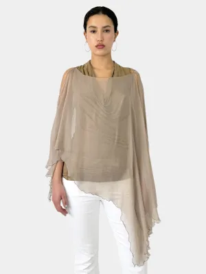 Silk Sheer Poncho Top