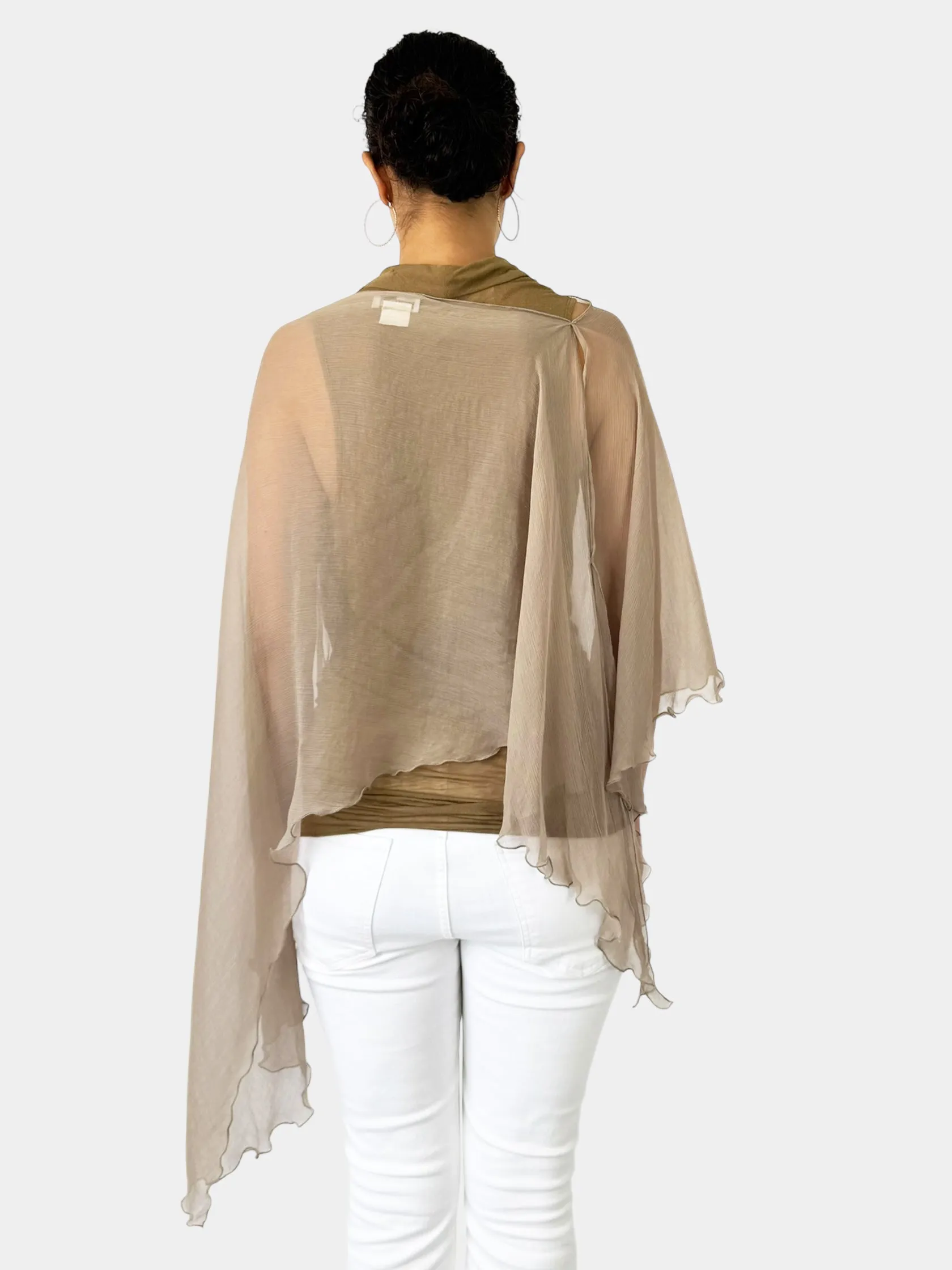 Silk Sheer Poncho Top