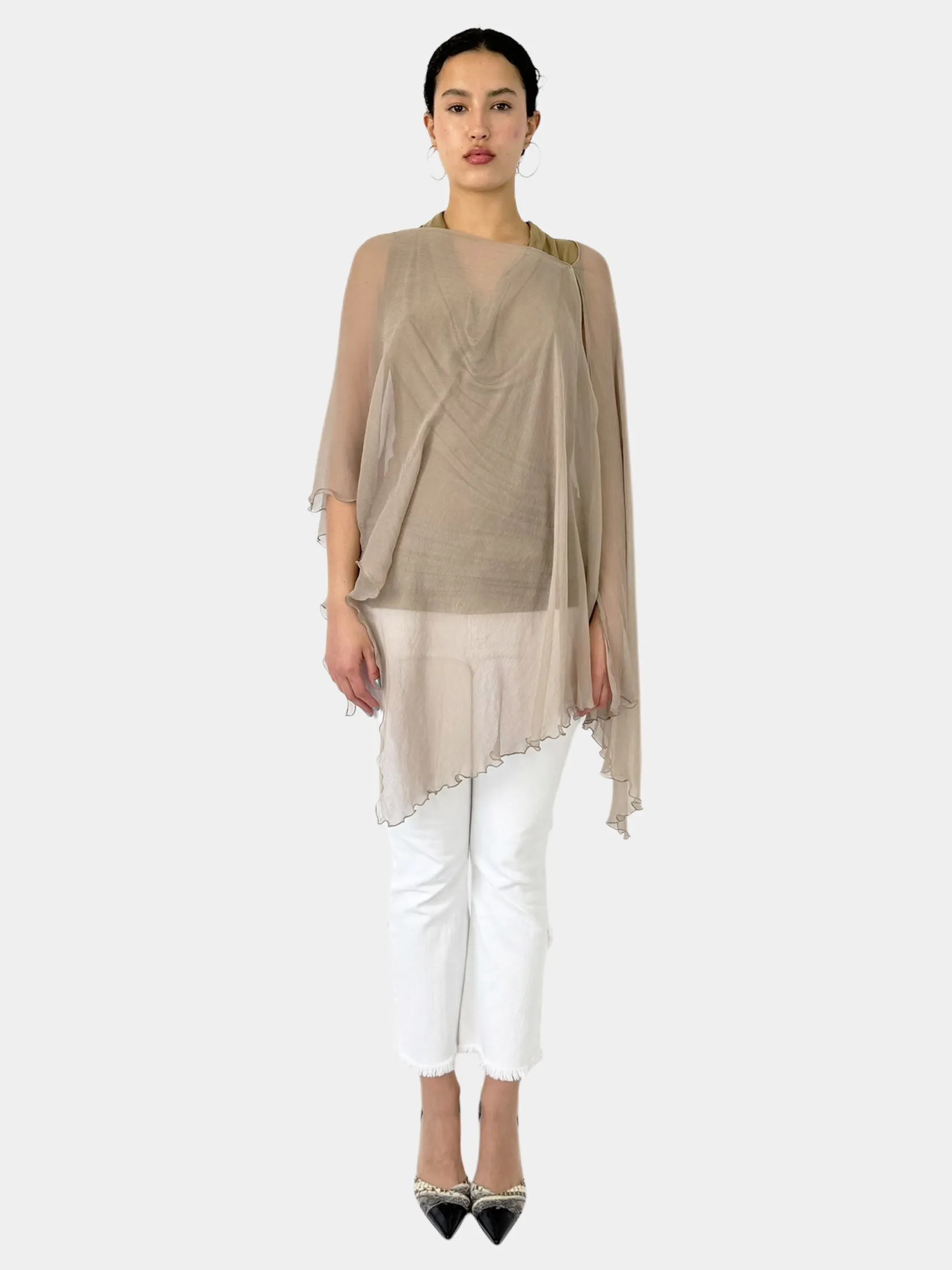 Silk Sheer Poncho Top