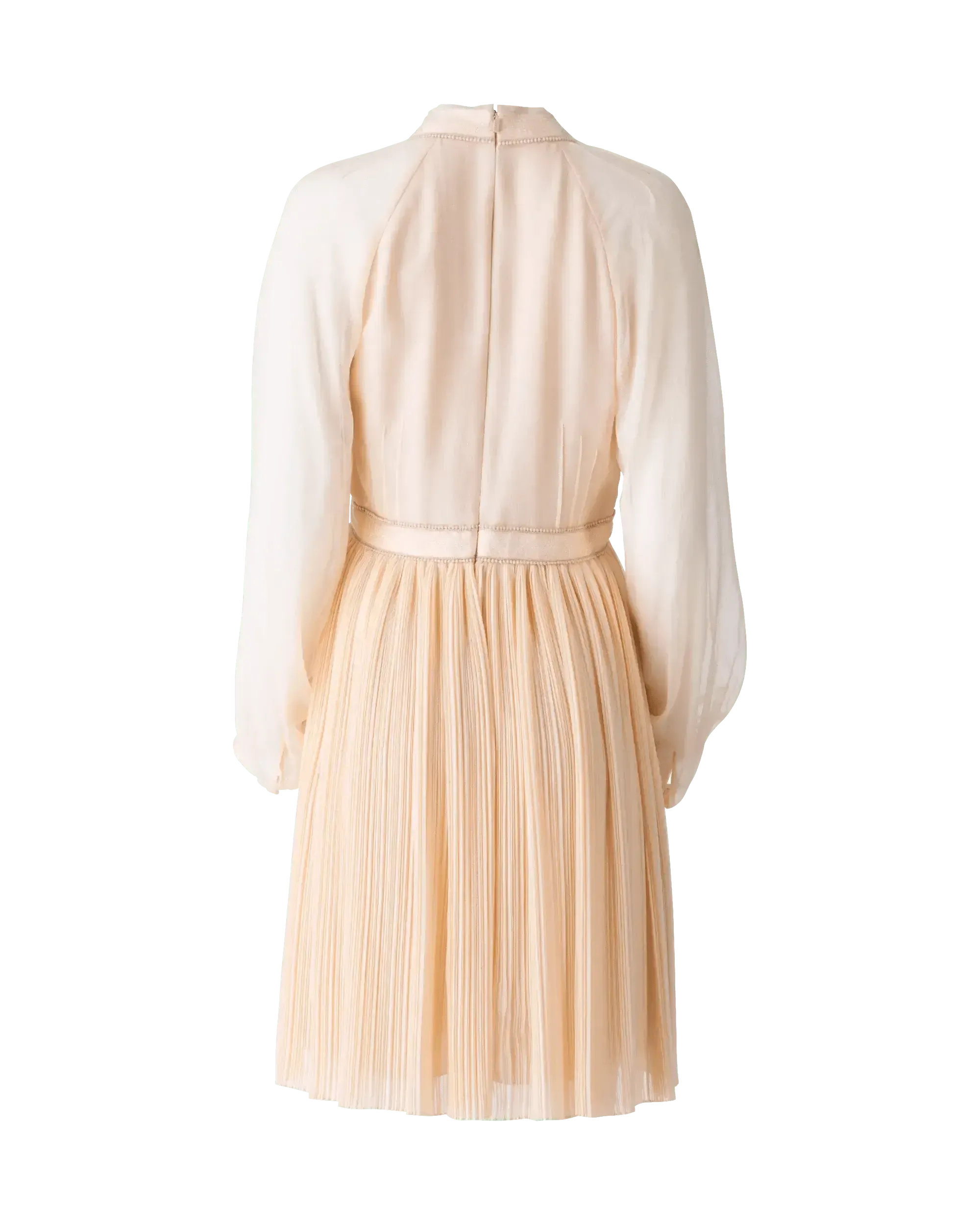 Silk V-Neck Pleated Dress