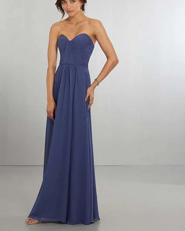 Simple 2018 Sweetheart Bridesmaid Dresses Long A-line Honor of the Maid Dresses Floor Length