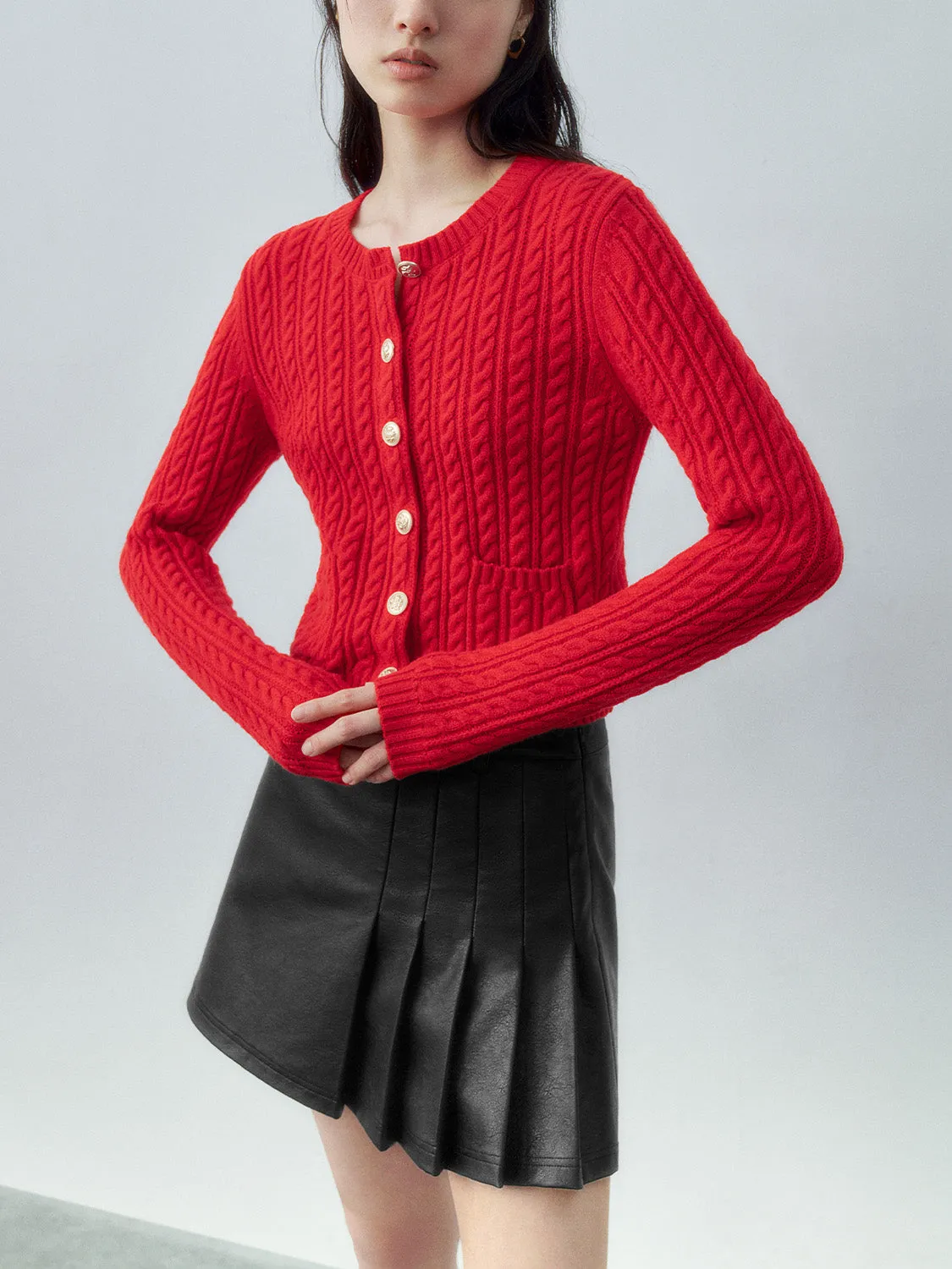 Skinny Button Up Knitted Cardigans