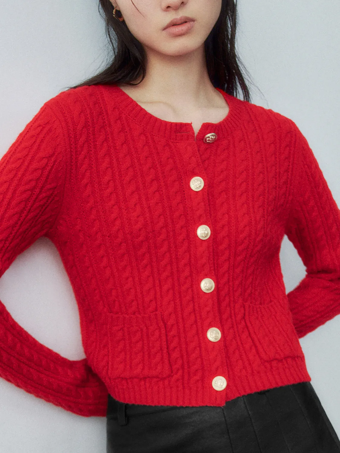 Skinny Button Up Knitted Cardigans