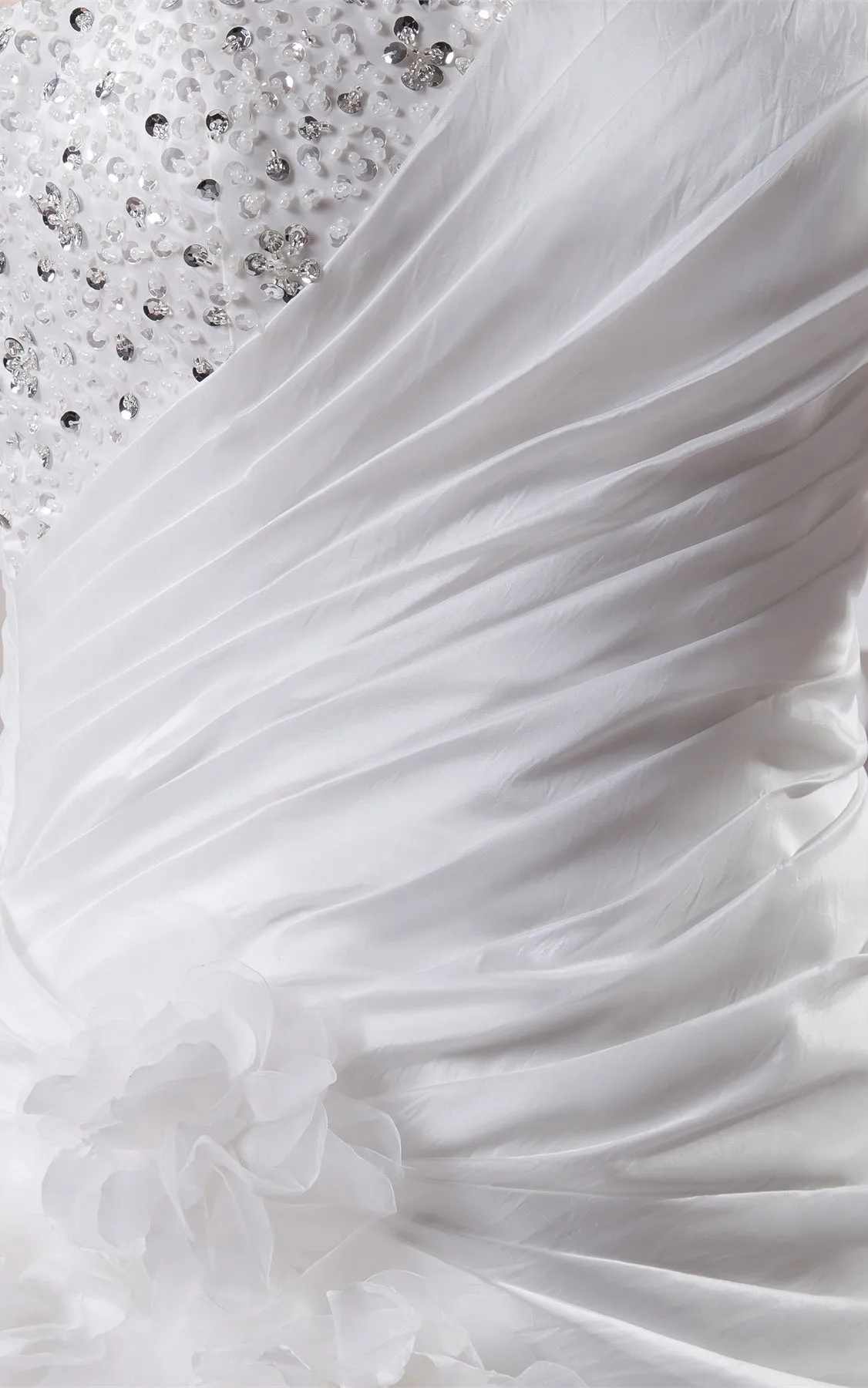 Sleeveless Side-Ruched Ball Gown with Beading and Ruffles-GC_707174