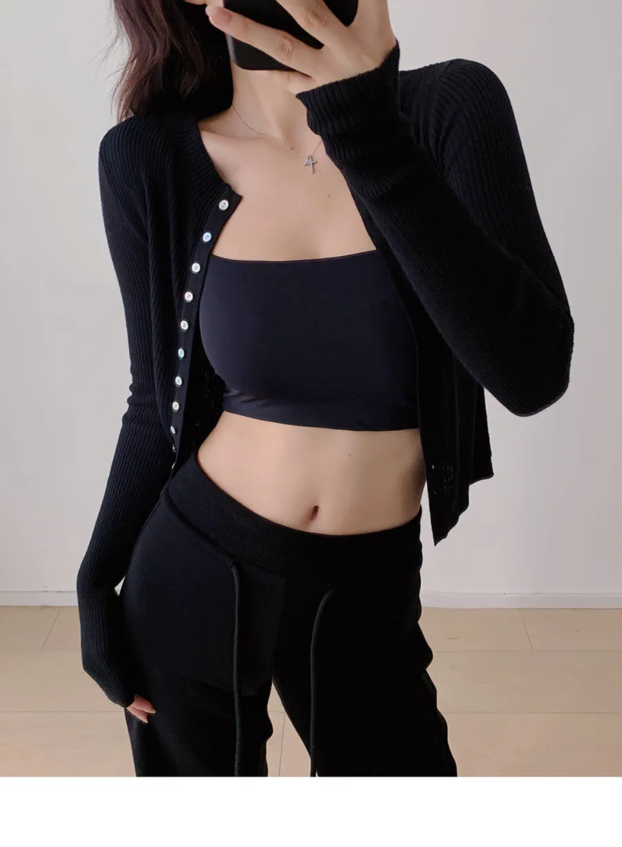 Slim button-down wool sweater