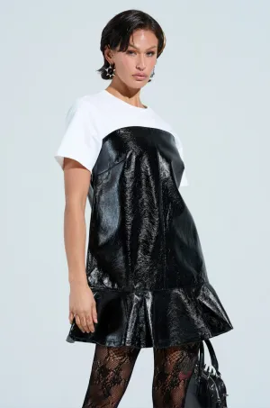 SO CUTE PU MINI DRESS