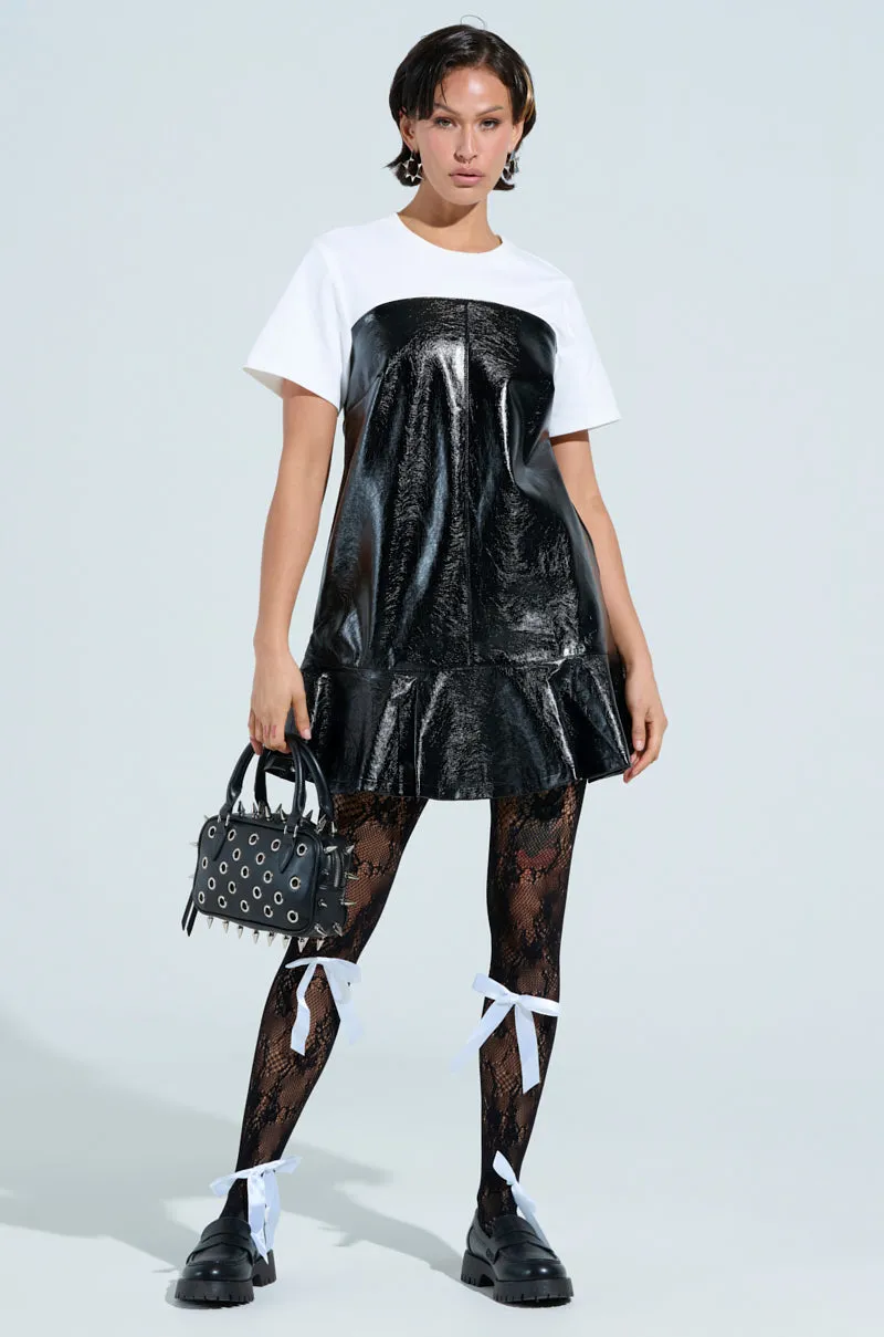 SO CUTE PU MINI DRESS