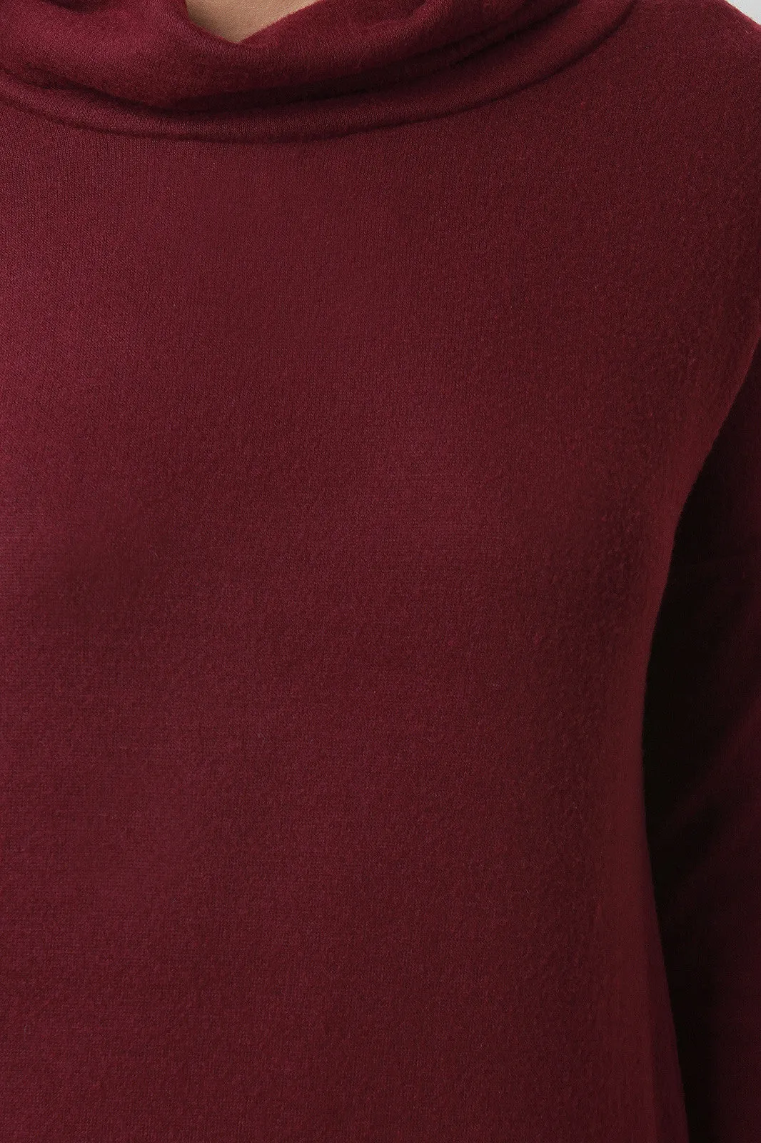 Soft Knit Cowl Neck Maxi Shift Dress