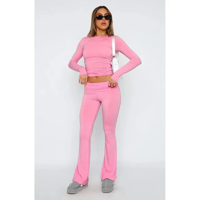 Solid Flare Pants