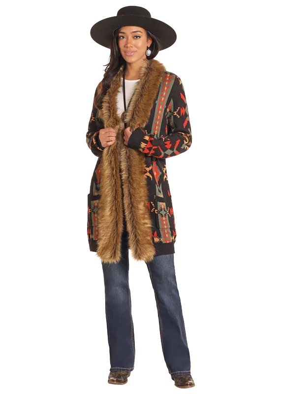 Southwest Fur Trim Cardigan