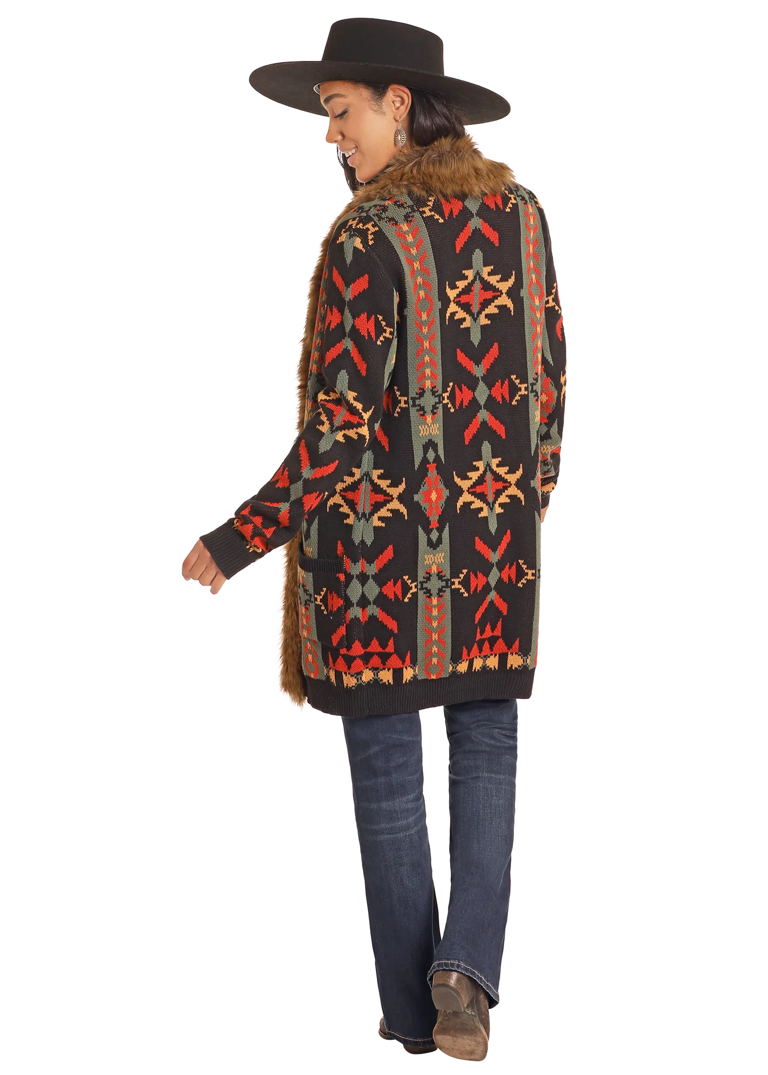 Southwest Fur Trim Cardigan