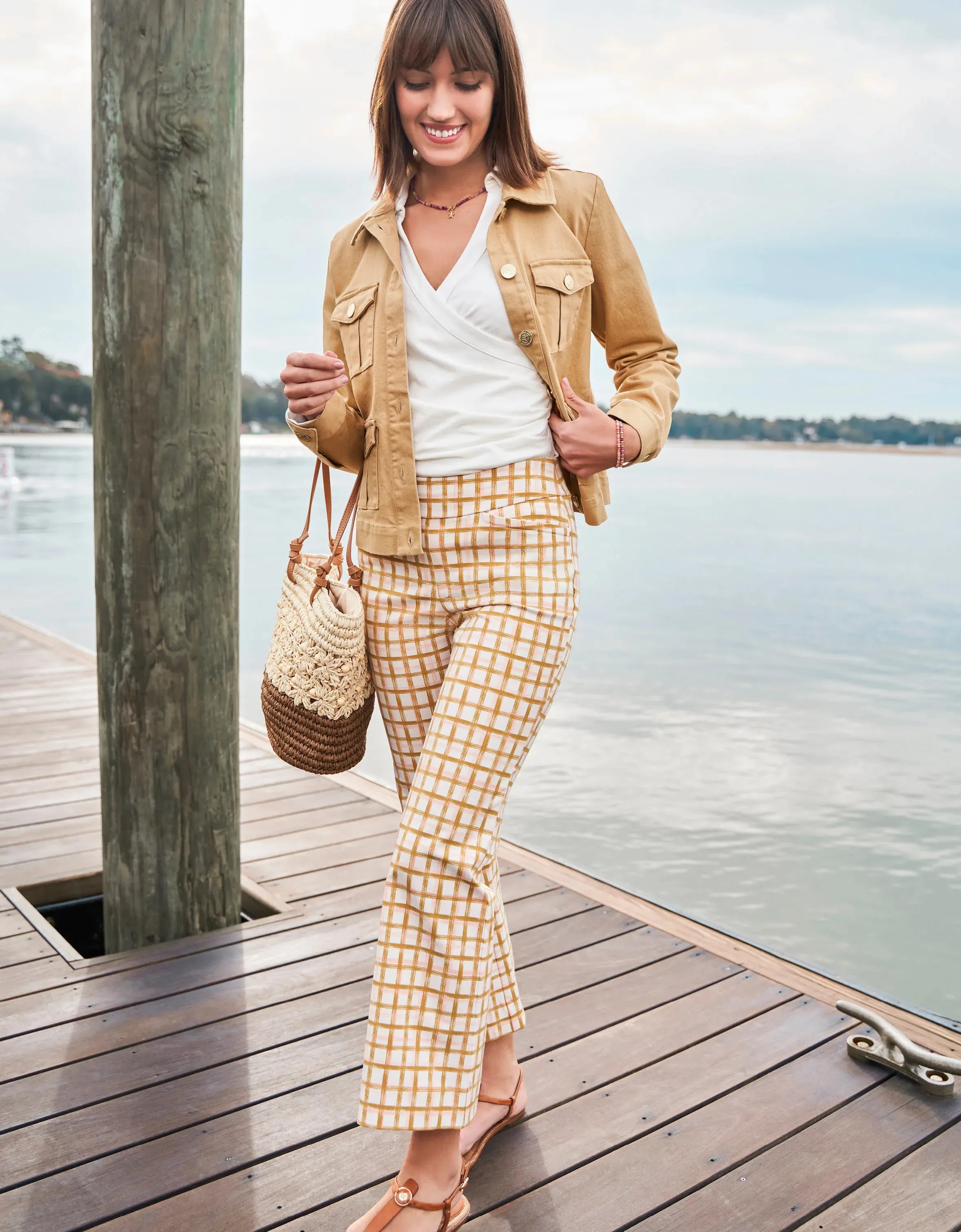 Spartina 449 Edeline Wrap Top Pearl White