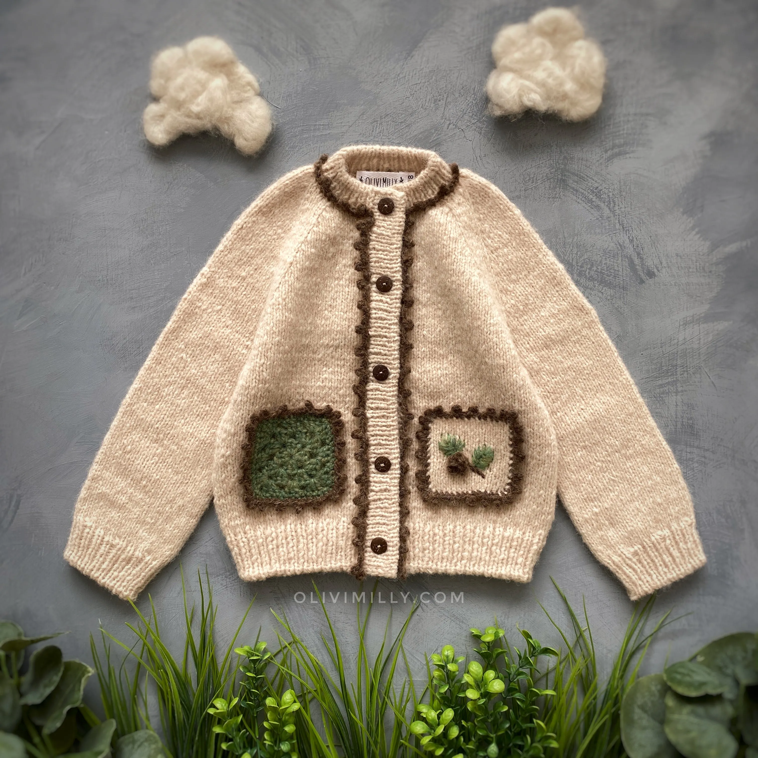 Spruce cardigan with poсkets | Wheat
