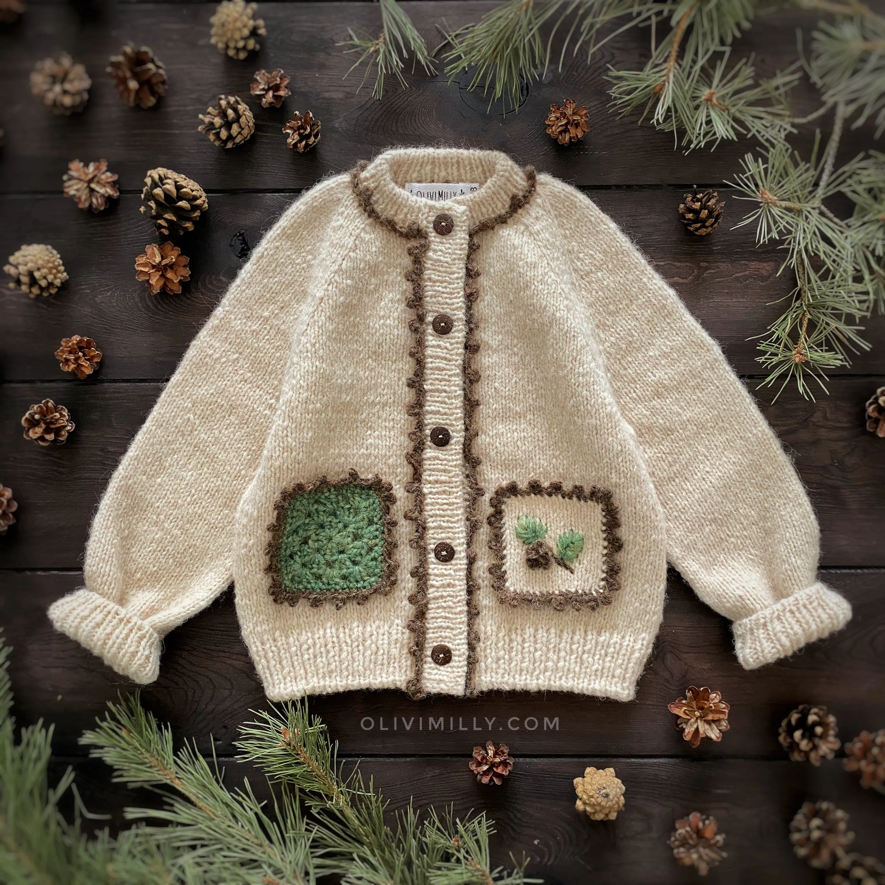 Spruce cardigan with poсkets | Wheat