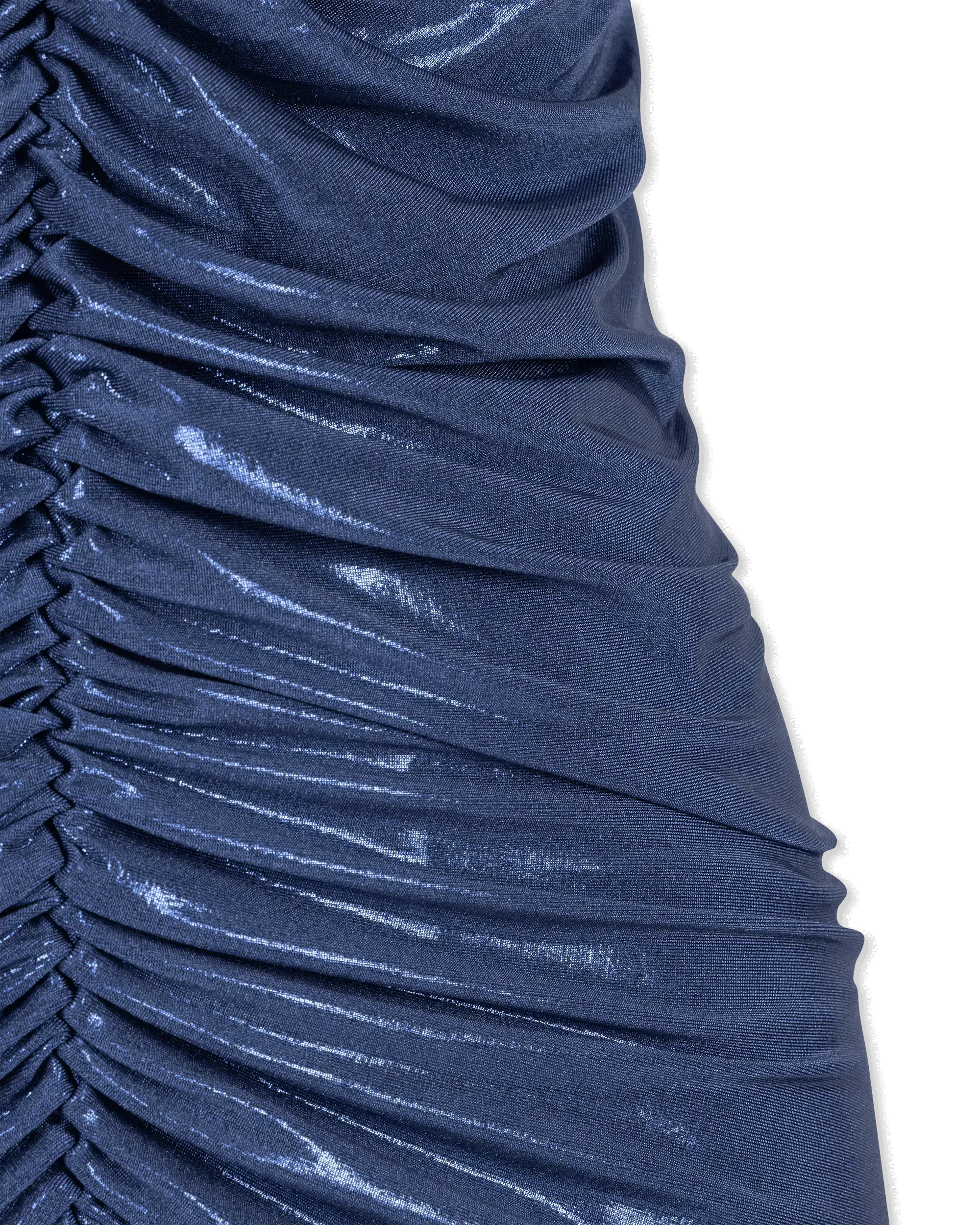Strapless Shirred Front to Knee Dress