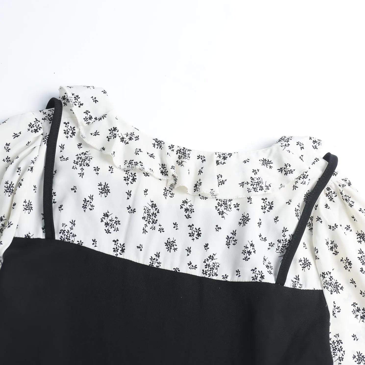 Strappy Mao Inspired Tea Tea Dress with Waist Detail