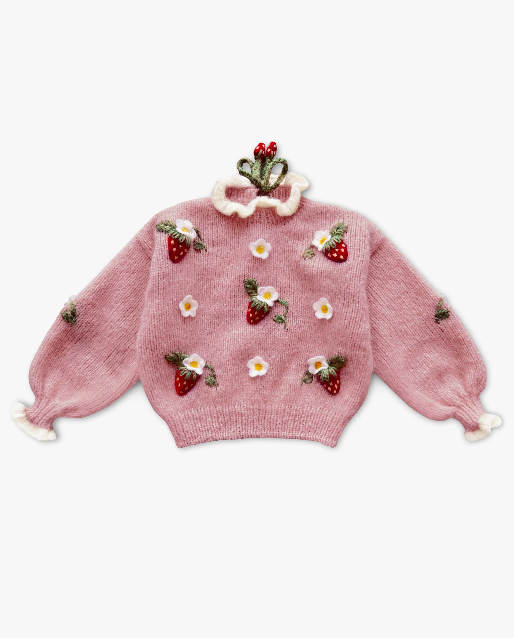 Strawberries Pullover | Powder Pink