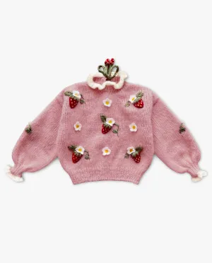 Strawberries Pullover | Powder Pink