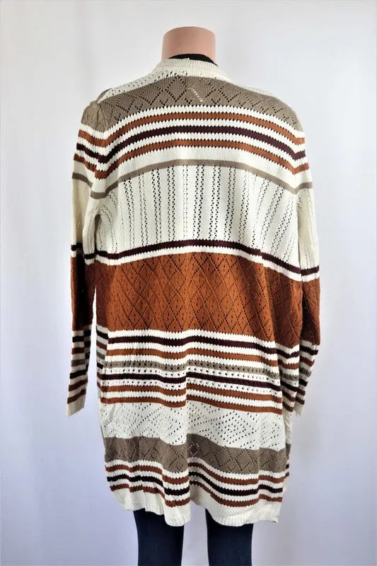 Stripe knit cardigan