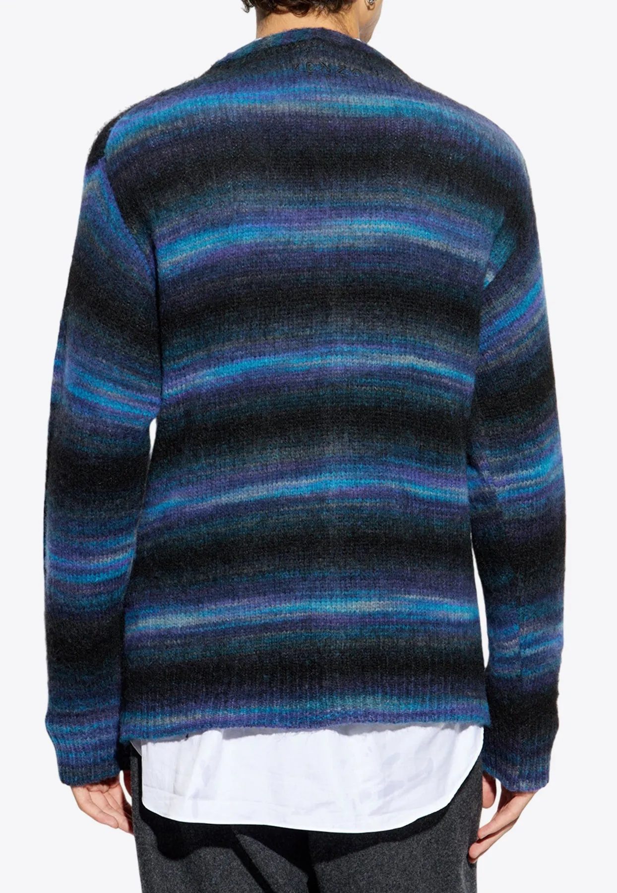 Striped Wool V-neck Cardigan