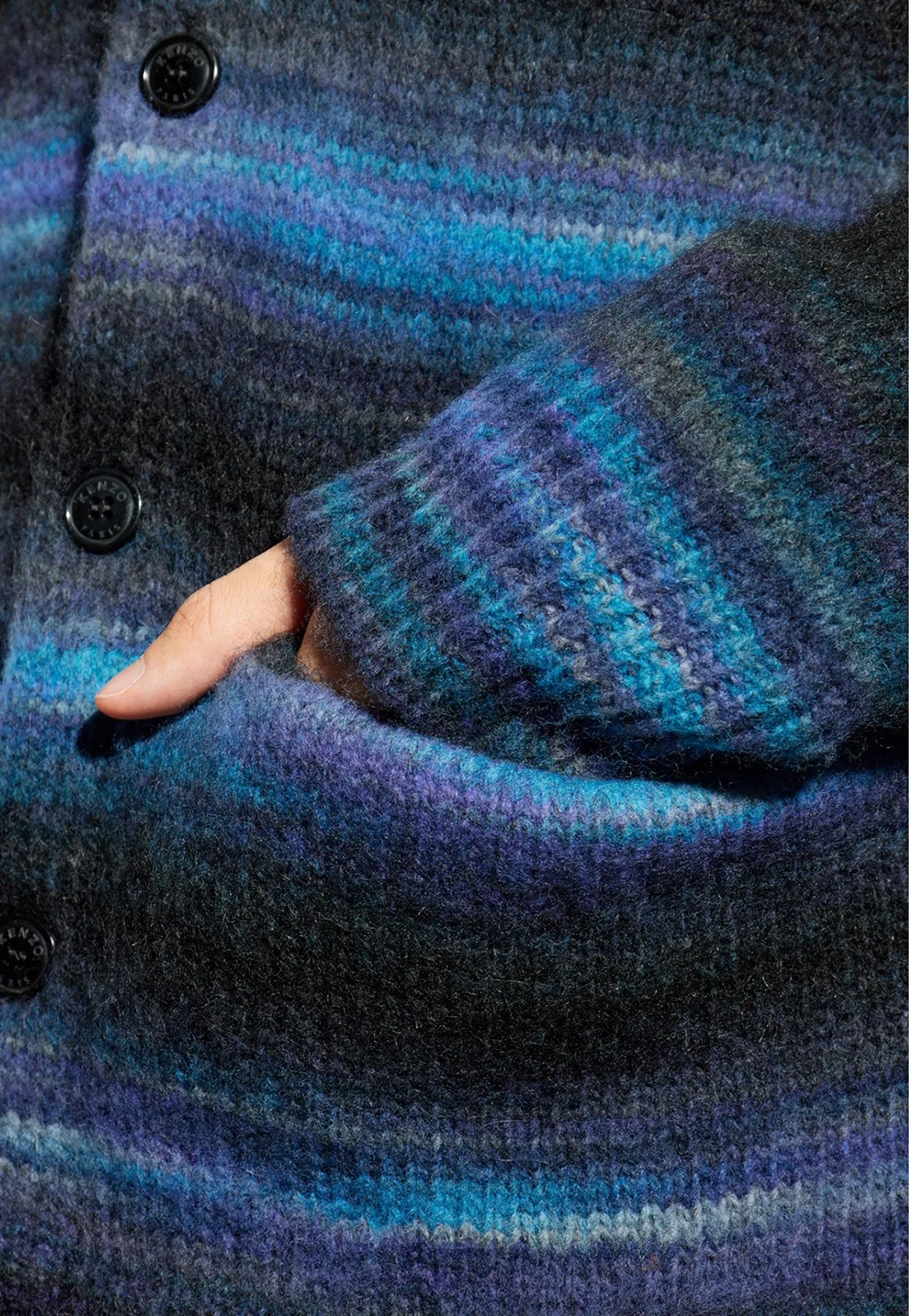 Striped Wool V-neck Cardigan