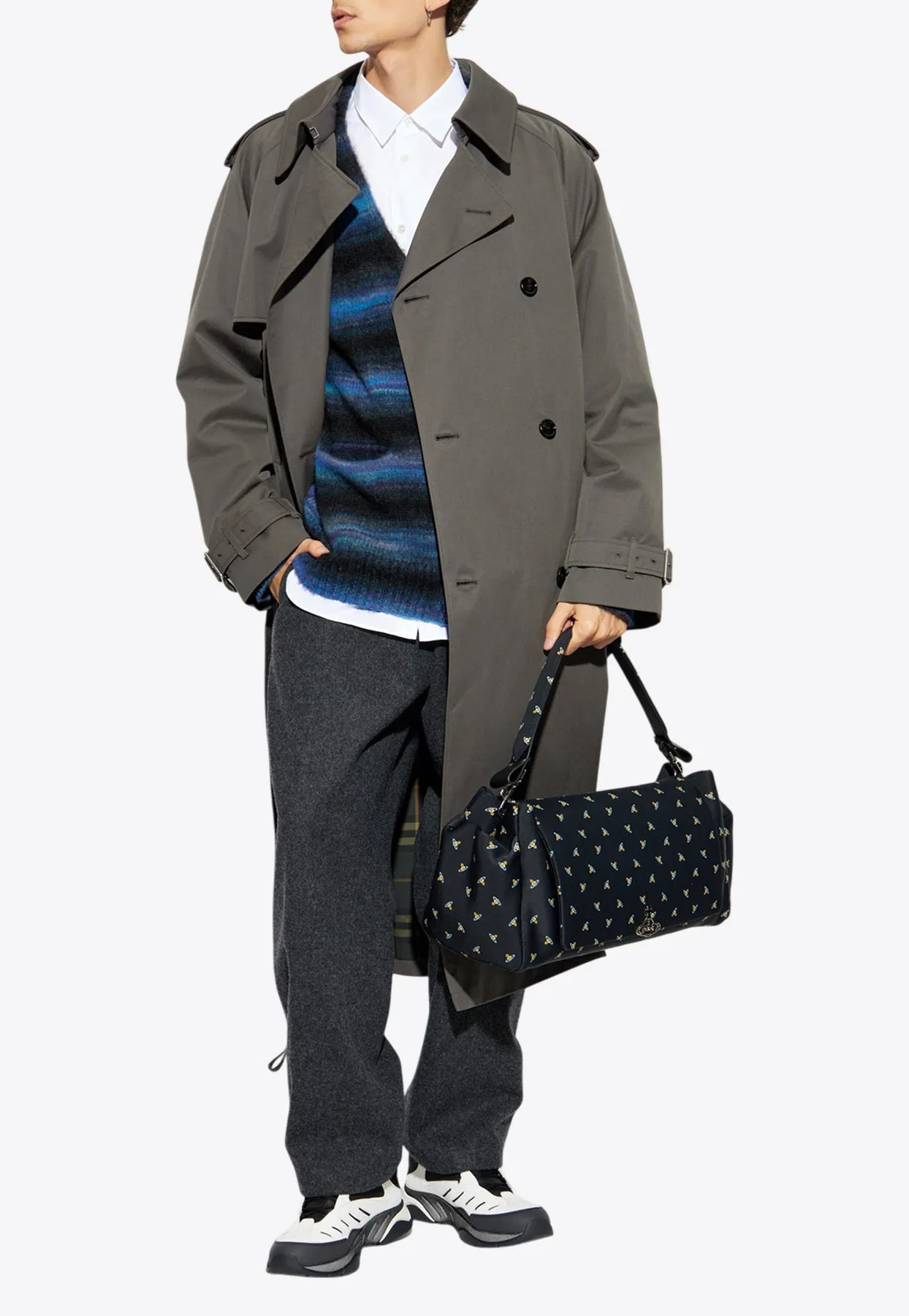 Striped Wool V-neck Cardigan