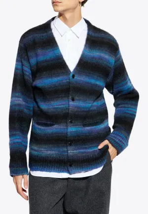 Striped Wool V-neck Cardigan
