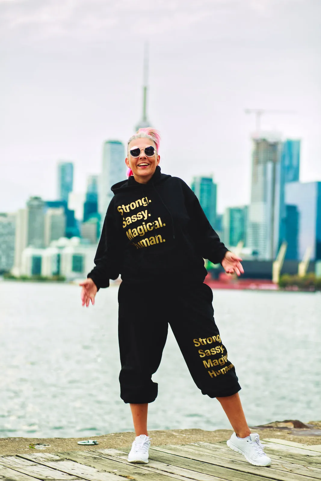 Strong Sassy Magical Human Track Pants - Gold
