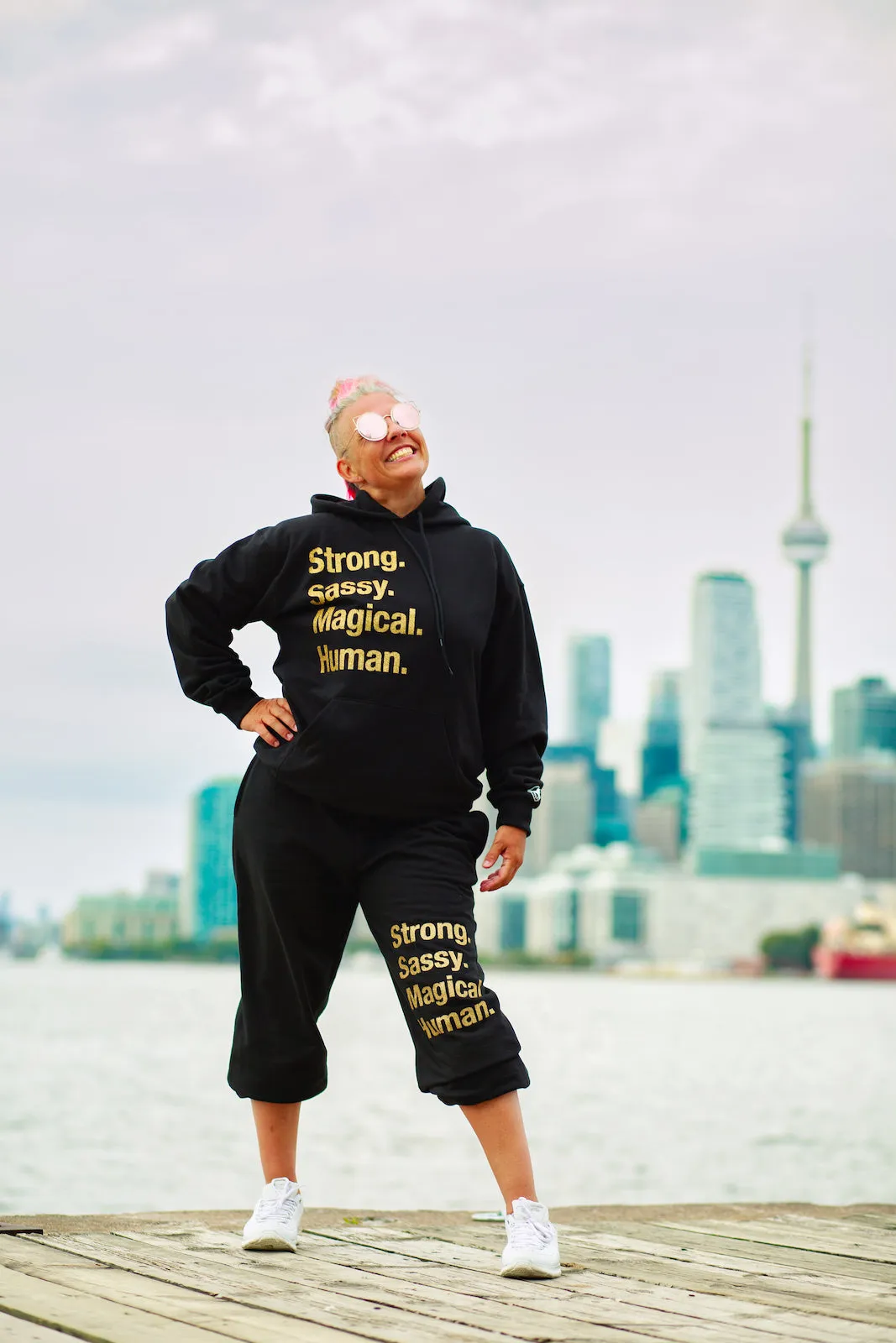 Strong Sassy Magical Human Track Pants - Gold