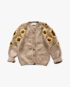 Sunflowers cardigan | Beigebrown
