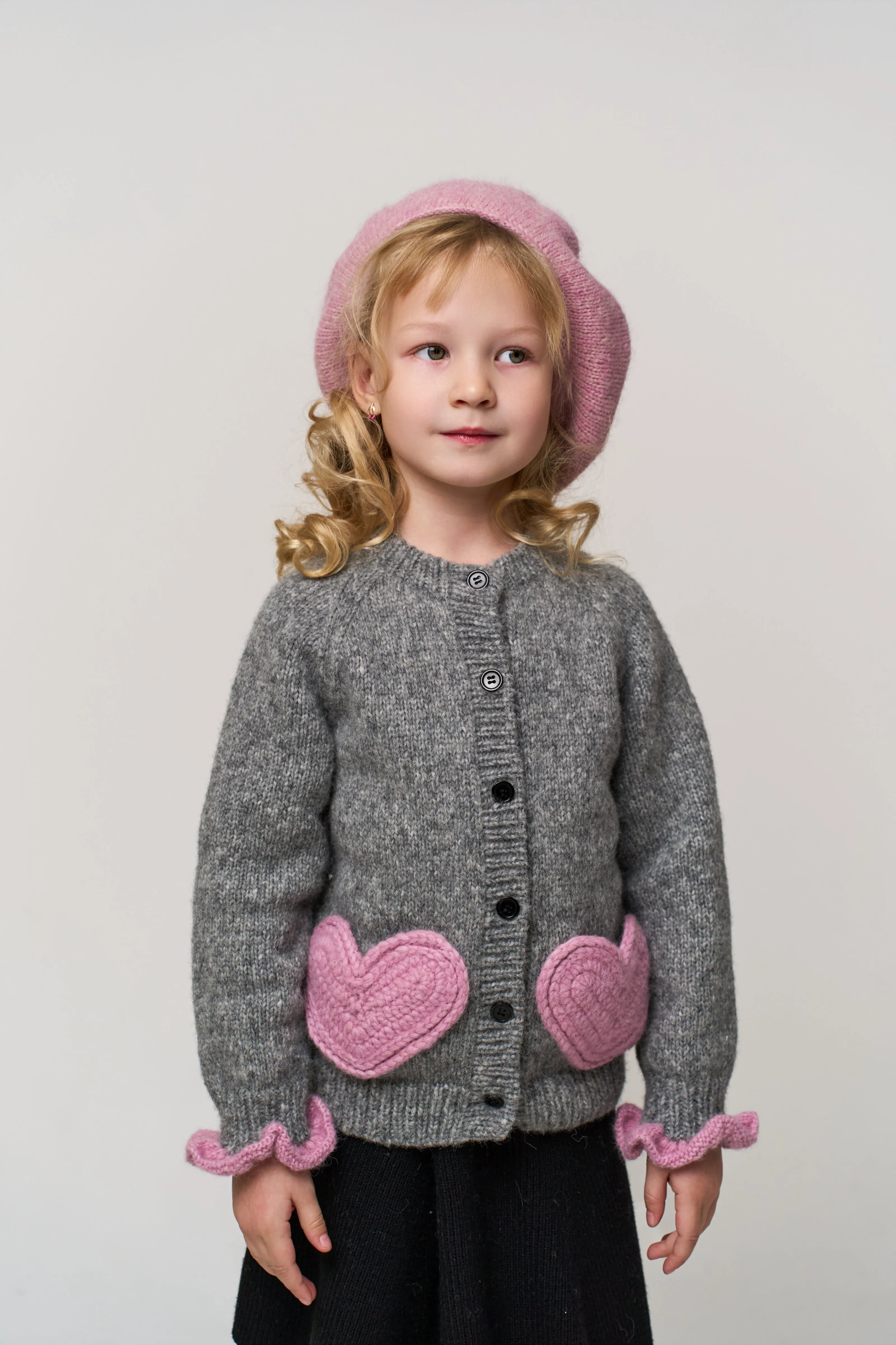 Sweet Heart cardigan | Powder Pink